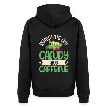 Candy Gift - Unisex Premium Organic Zip Hoodie - black - Back - Nico (187cm)
