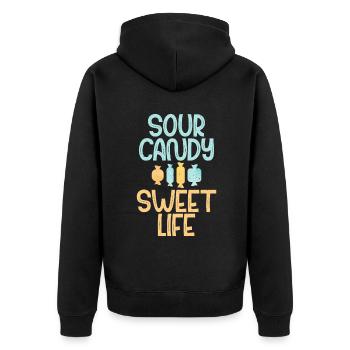 Candy Gift - Unisex Premium Organic Zip Hoodie - black - Back - Nico (187cm)