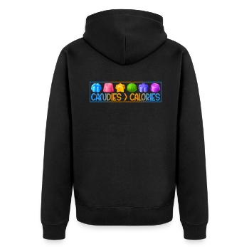 Candy Gift - Unisex Premium Organic Zip Hoodie - black - Back - Nico (187cm)