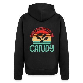 Candy Gift - Unisex Premium Organic Zip Hoodie - black - Back - Nico (187cm)