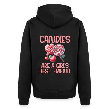 Candy Gift - Unisex Premium Organic Zip Hoodie - black - Back - Nico (187cm)