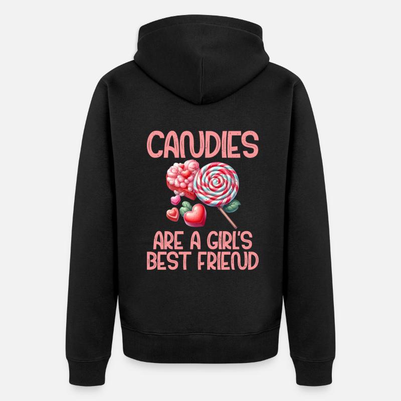 Candy Gift - Unisex Premium Organic Zip Hoodie - black