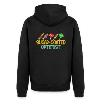 Candy Gift - Unisex Premium Organic Zip Hoodie - black - Back - Nico (187cm)