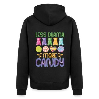 Candy Gift - Unisex Premium Organic Zip Hoodie - black - Back - Nico (187cm)