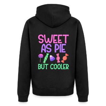 Candy Gift - Unisex Premium Organic Zip Hoodie - black - Back - Nico (187cm)