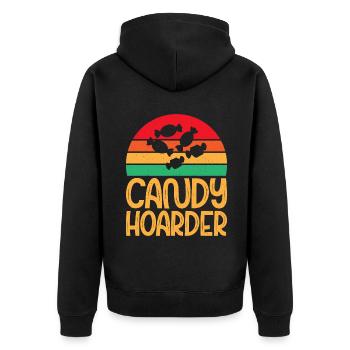 Candy Gift - Unisex Premium Organic Zip Hoodie - black - Back - Nico (187cm)