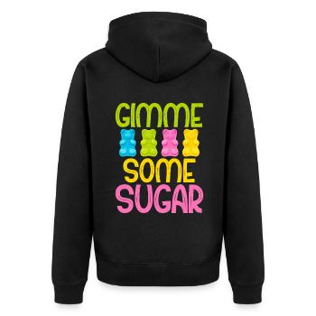 Candy Gift - Unisex Premium Organic Zip Hoodie - black - Back - Nico (187cm)