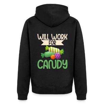 Candy Gift - Unisex Premium Organic Zip Hoodie - black - Back - Nico (187cm)