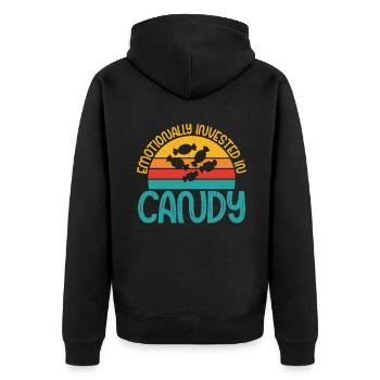 Candy Gift - Unisex Premium Organic Zip Hoodie - black - Back - Nico (187cm)