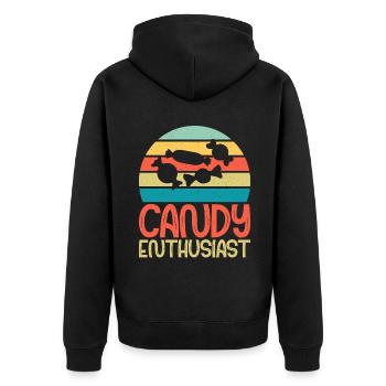 Candy Gift - Unisex Premium Organic Zip Hoodie - black - Back - Nico (187cm)