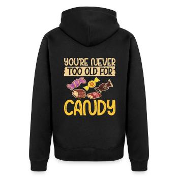 Candy Gift - Unisex Premium Organic Zip Hoodie - black - Back - Nico (187cm)
