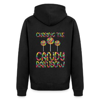 Candy Gift - Unisex Premium Organic Zip Hoodie - black - Back - Nico (187cm)