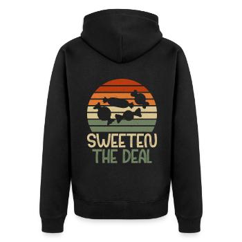 Candy Gift - Unisex Premium Organic Zip Hoodie - black - Back - Nico (187cm)