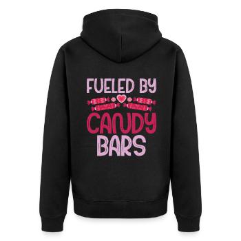 Candy Gift - Unisex Premium Organic Zip Hoodie - black - Back - Nico (187cm)