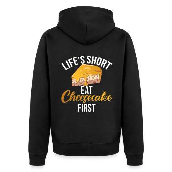 Cadeau de gâteau au fromage - Veste à capuche bio Premium Unisexe - noir - Dos - Nico (187cm)