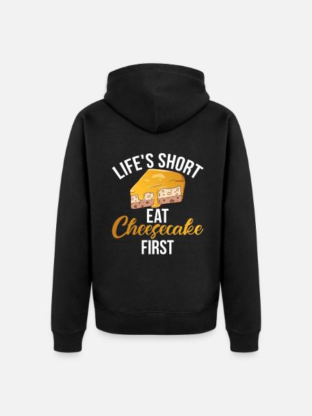 Cheesecake Gift - Unisex Premium Bio Zip Hoodie - Schwarz