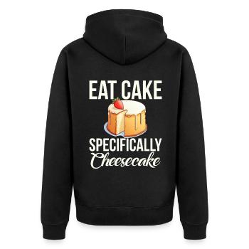 Cheesecake Gift - Unisex Premium Organic Zip Hoodie - black - Back - Nico (187cm)
