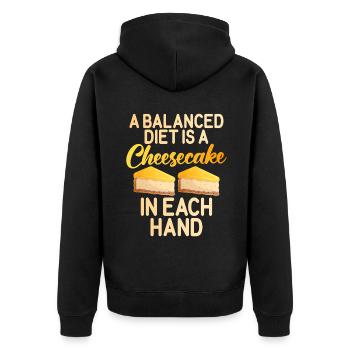 Cadeau de gâteau au fromage - Veste à capuche bio Premium Unisexe - noir - Dos - Nico (187cm)