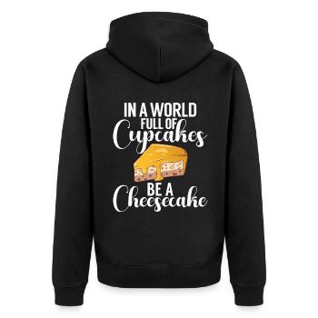 Cadeau de gâteau au fromage - Veste à capuche bio Premium Unisexe - noir - Dos - Nico (187cm)