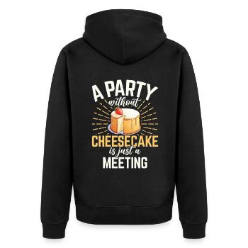 Cheesecake Gift - Unisex Premium Bio Zip Hoodie - Schwarz - Hinten - Nico (187cm)