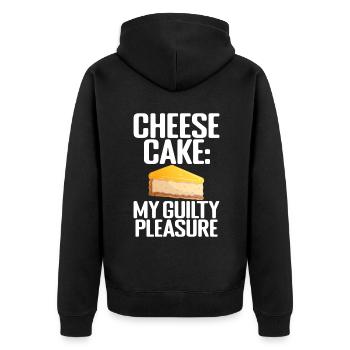 Cheesecake Gift - Unisex Premium Organic Zip Hoodie - black - Back - Nico (187cm)