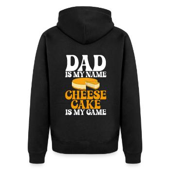 Cadeau de gâteau au fromage - Veste à capuche bio Premium Unisexe - noir - Dos - Nico (187cm)