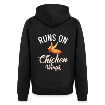 Cadeaux d’ailes de poulet - Veste à capuche bio Premium Unisexe - noir - Dos - Nico (187cm)