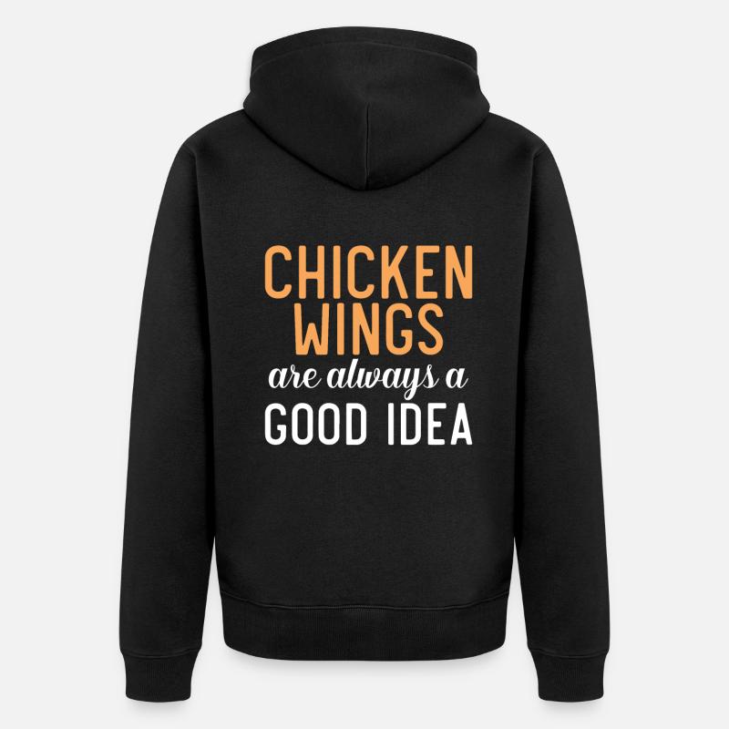 Cadeaux d’ailes de poulet - Veste à capuche bio Premium Unisexe - noir