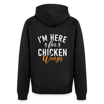 Cadeaux d’ailes de poulet - Veste à capuche bio Premium Unisexe - noir - Dos - Nico (187cm)