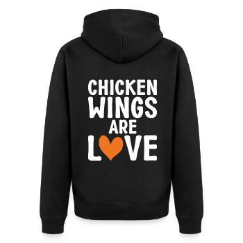 Chicken Wings Gifts - Unisex Premium Organic Zip Hoodie - black - Back - Nico (187cm)