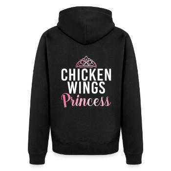 Chicken Wings Gifts - Unisex Premium Bio Zip Hoodie - Schwarz - Hinten - Nico (187cm)