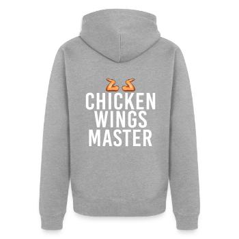 Chicken Wings Gifts - Unisex Premium Bio Zip Hoodie - Grau meliert - Hinten - Nico (187cm)