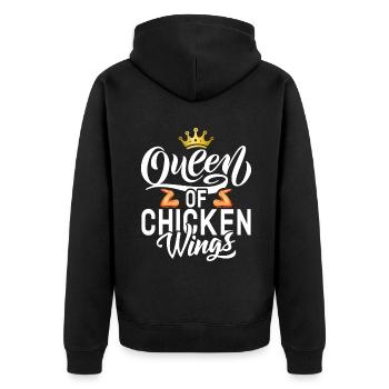 Chicken Wings Gifts - Unisex Premium Organic Zip Hoodie - black - Back - Nico (187cm)