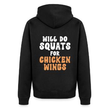 Chicken Wings Gifts - Unisex Premium Bio Zip Hoodie - Schwarz - Hinten - Nico (187cm)