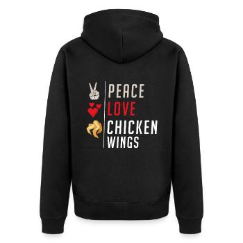 Chicken Wings Gifts - Unisex Premium Organic Zip Hoodie - black - Back - Nico (187cm)