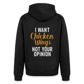 Chicken Wings Gifts - Unisex Premium Organic Zip Hoodie - black - Back - Nico (187cm)
