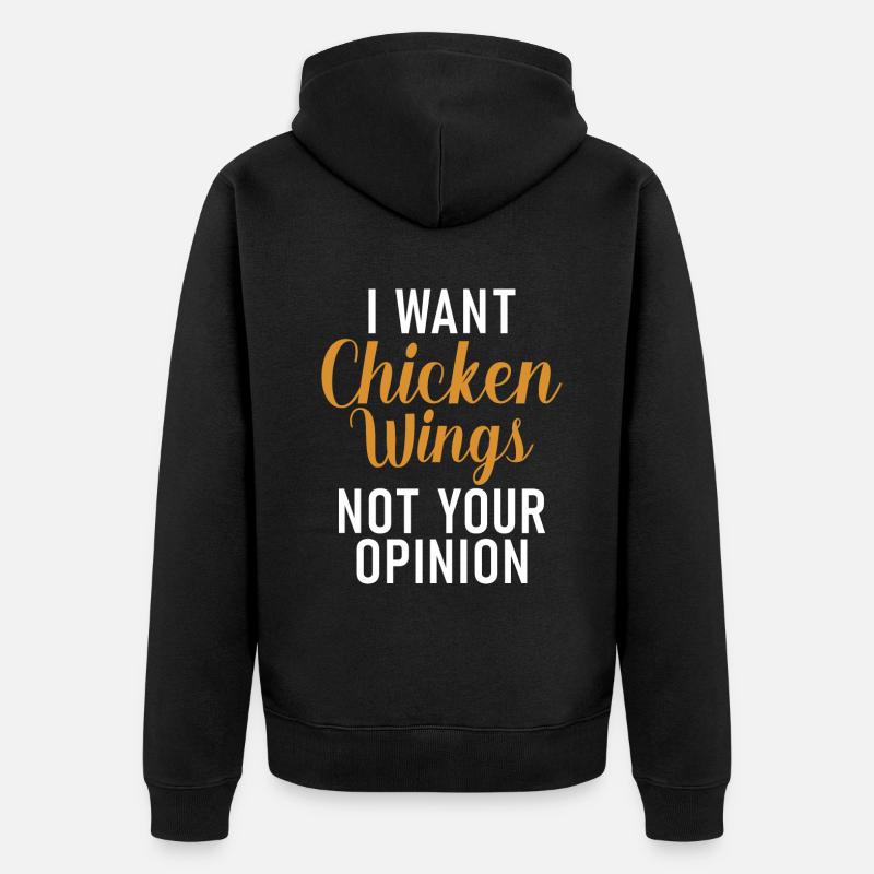 Cadeaux d’ailes de poulet - Veste à capuche bio Premium Unisexe - noir