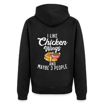 Chicken Wings Gifts - Unisex Premium Organic Zip Hoodie - black - Back - Nico (187cm)