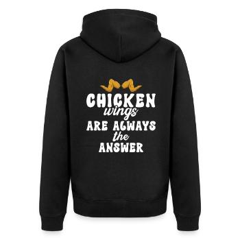 Cadeaux d’ailes de poulet - Veste à capuche bio Premium Unisexe - noir - Dos - Nico (187cm)