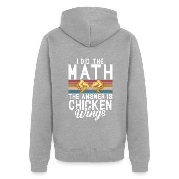 Chicken Wings Gifts - Unisex Premium Bio Zip Hoodie - Grau meliert - Hinten - Nico (187cm)