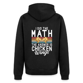 Cadeaux d’ailes de poulet - Veste à capuche bio Premium Unisexe - noir - Dos - Nico (187cm)
