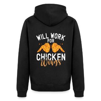 Chicken Wings Gifts - Unisex Premium Organic Zip Hoodie - black - Back - Nico (187cm)