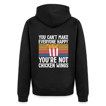 Chicken Wings Gifts - Unisex Premium Bio Zip Hoodie - Schwarz - Hinten - Nico (187cm)