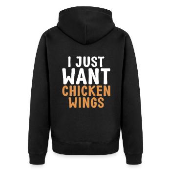 Chicken Wings Gifts - Unisex Premium Organic Zip Hoodie - black - Back - Nico (187cm)