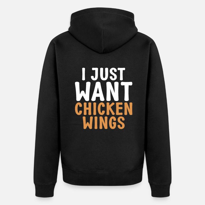 Cadeaux d’ailes de poulet - Veste à capuche bio Premium Unisexe - noir
