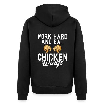 Chicken Wings Gifts - Unisex Premium Organic Zip Hoodie - black - Back - Nico (187cm)