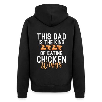 Chicken Wings Gifts - Unisex Premium Organic Zip Hoodie - black - Back - Nico (187cm)