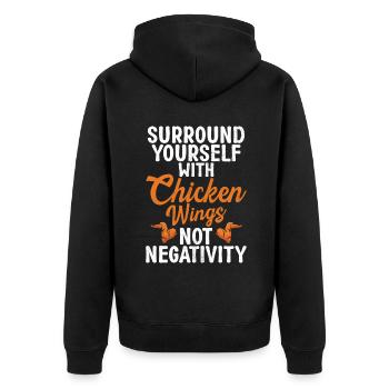 Chicken Wings Gifts - Unisex Premium Organic Zip Hoodie - black - Back - Nico (187cm)