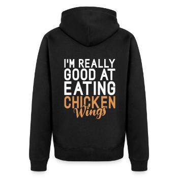 Chicken Wings Gifts - Unisex Premium Organic Zip Hoodie - black - Back - Nico (187cm)