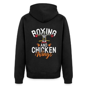 Chicken Wings Gifts - Unisex Premium Organic Zip Hoodie - black - Back - Nico (187cm)